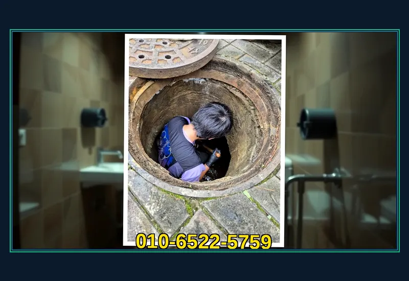 서대문 홍동 싱크대 하부 배관 유지방 분쇄 현장 시공 사진