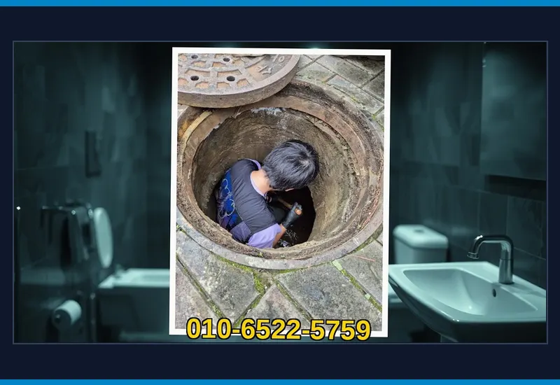 서대문 홍은동 욕실 바닥 유가 트랩 석회 통수 현장 시공 사진