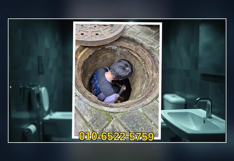 강북 송천동 화장실 변기 오수관 정밀 통수 현장 시공 사진