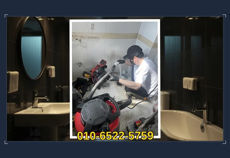 강남 개포동 초고압 세척 배관 스케일링 현장 시공 사진