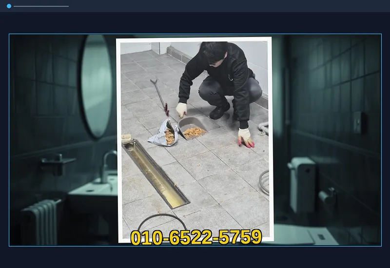홍대 서교동 화장실 변기 오수관 정밀 통수 현장 시공 사진