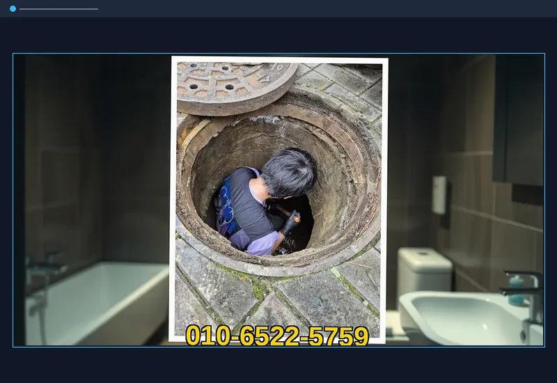 성동 화장실 변기 오수관 정밀 통수 현장 시공 사진