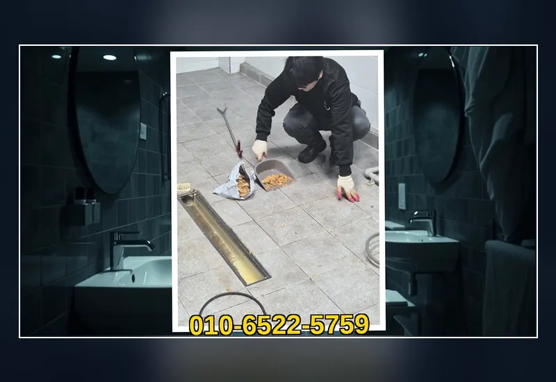 강남 도곡동 싱크대 하부 배관 유지방 분쇄 현장 시공 사진