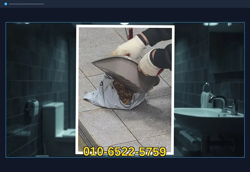 판교동 화장실 변기 오수관 정밀 통수 현장 시공 사진