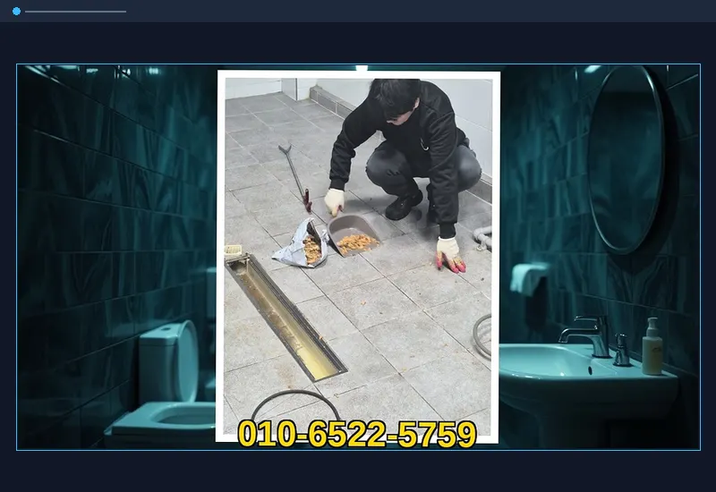 포천 소흘읍 싱크대 하부 배관 유지방 분쇄 현장 시공 사진