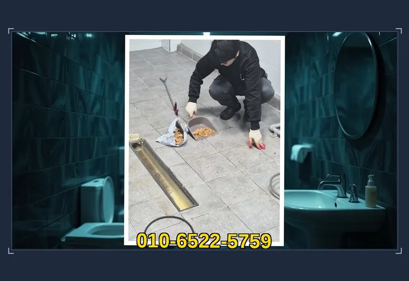 수원 조원동 화장실 변기 오수관 정밀 통수 현장 시공 사진